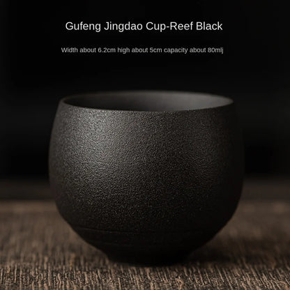 Handmade Stoneware Tea Cup – 80 ml Rustic Japanese Style Teacup