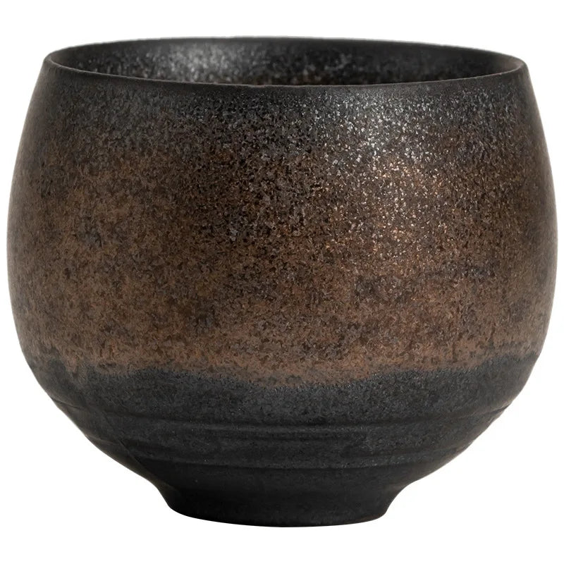 Handmade Stoneware Tea Cup – 80 ml Rustic Japanese Style Teacup