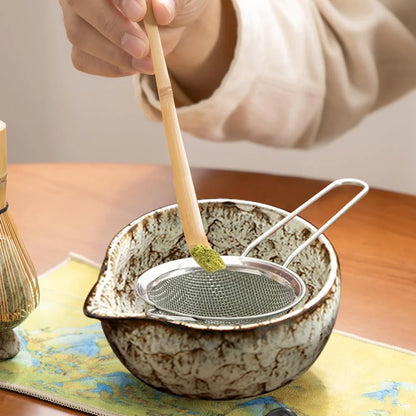 6-Piece Japanese Matcha Tea Set — Porcelain + Bamboo Whisk Kit