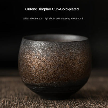 Handmade Stoneware Tea Cup – 80 ml Rustic Japanese Style Teacup