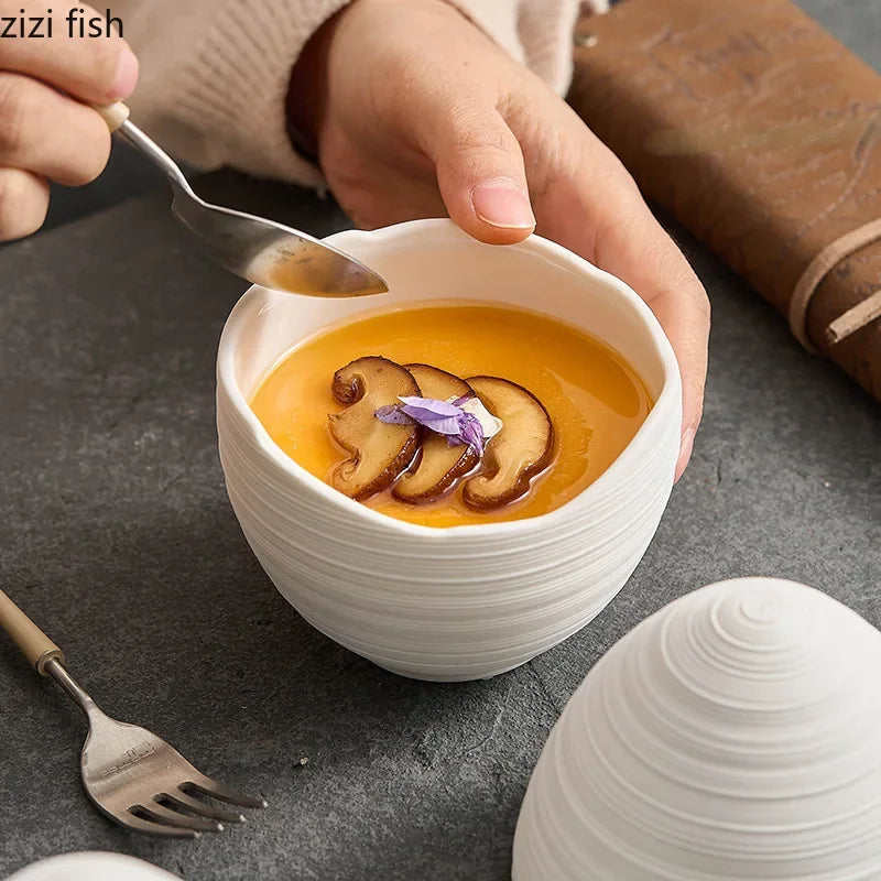 White Ceramic Bowl – Thick Dessert & Soup Bowl